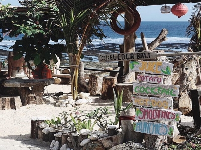 Chill out in one of the coolest beach bars on most exotic location in Bali , El Coca on Melasti Beach