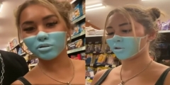 Youtubers entered supermarket with  painted mask